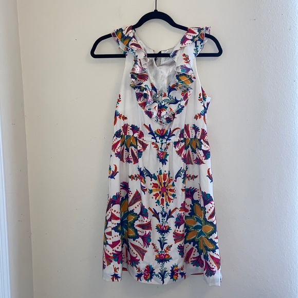 Woman's Ruffle V Neck Dress - Picture 1 of 5